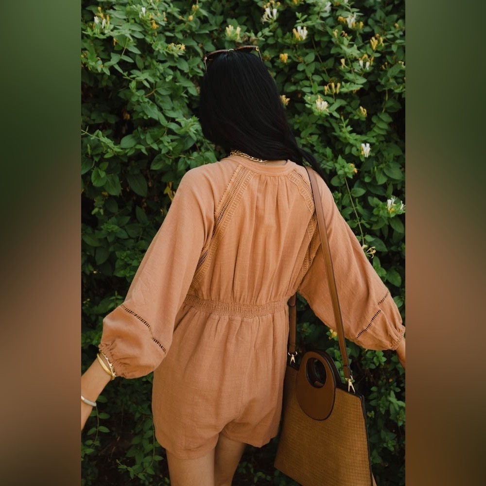 NWT Bohme Campbell Size XS Cotton Boho Romper in Russet Brown - Picture 3 of 11